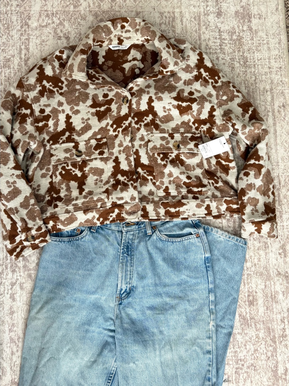 Sonoma Brown and Cream Cowprint Jacket